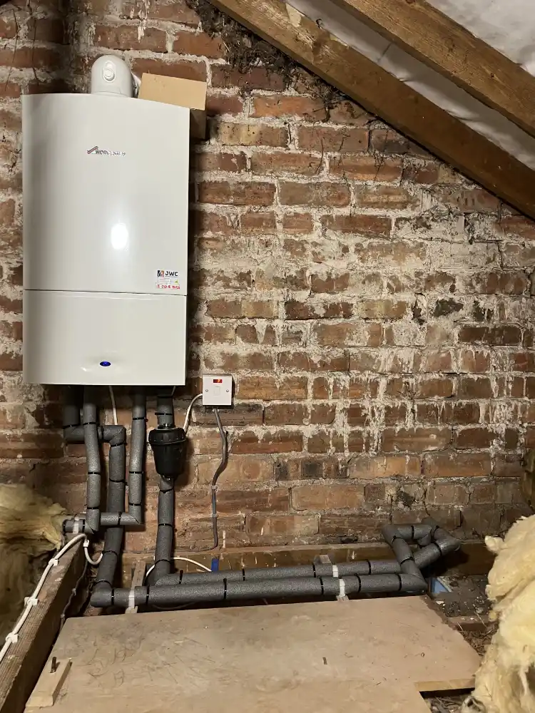 Boiler and heating installation completed in a loft space by JWC Plumbing and Heating